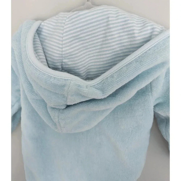 Carter's Baby Animal Terry Cloth Bath Robe Light Blue Striped Lining 0-9 months - Picture 8 of 10